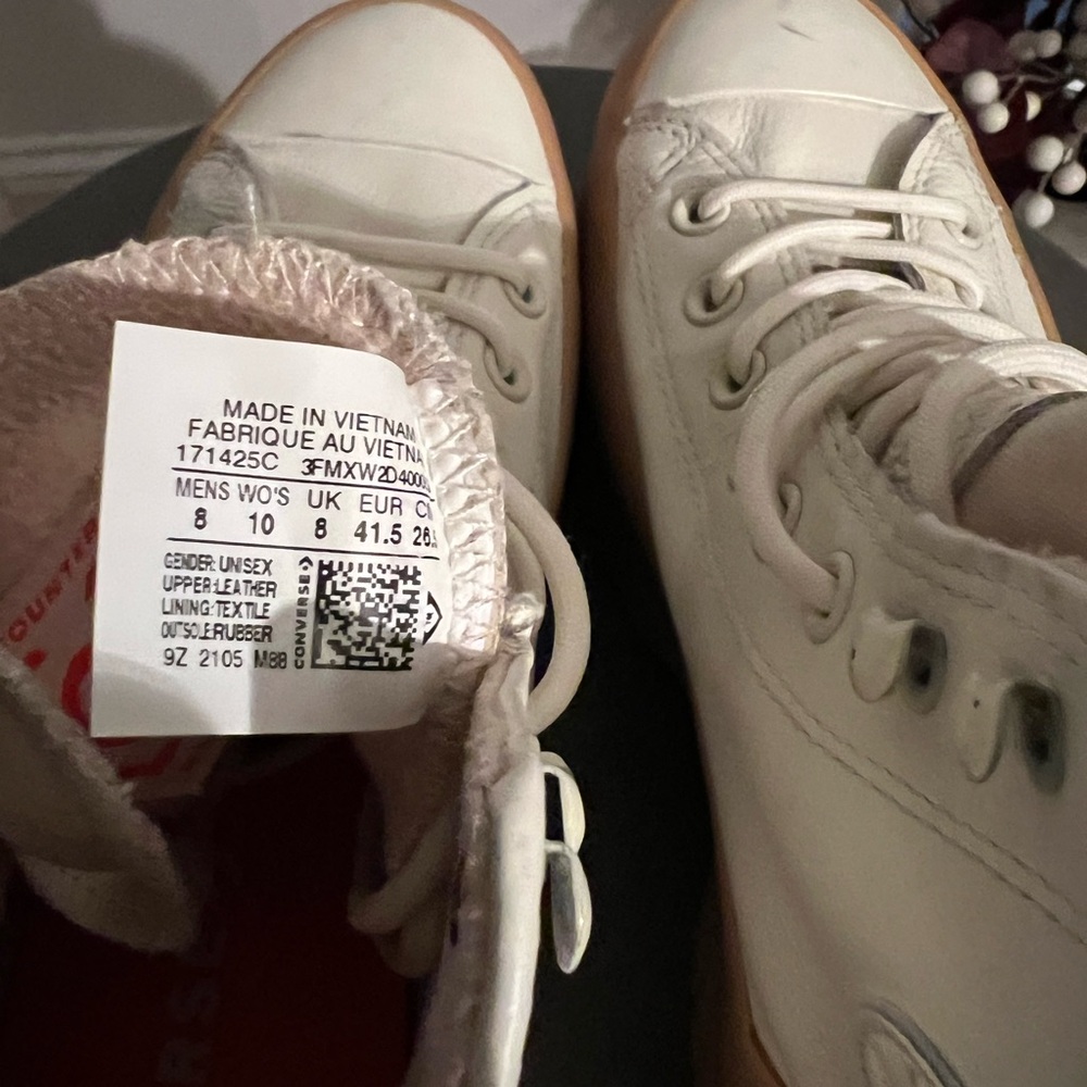 Converse Women's Cream and Tan High-Top Sneakers - Picture 6 of 10